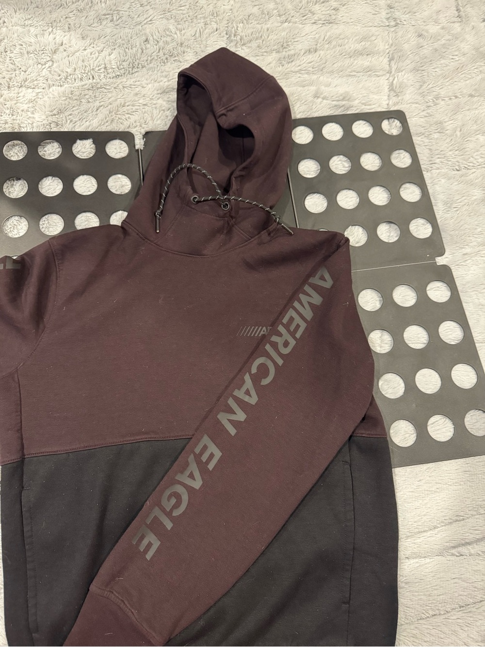 American Eagle Two-Tone Maroon & Black Hoodie mens XS $25 OBO